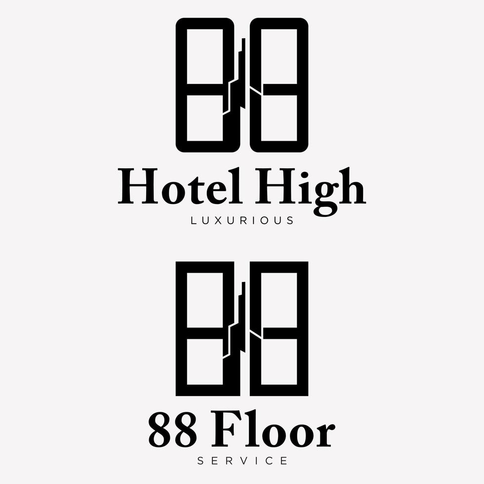 conjunto de lujo apartamento hotel edificio construcción arquitectura logotipo diseño vector