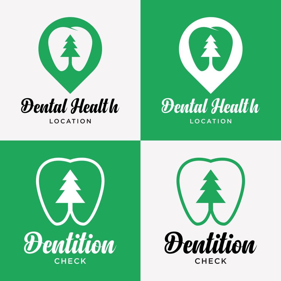 Set Abstract Dental Clinic Line Style Modern Logo Design Vector