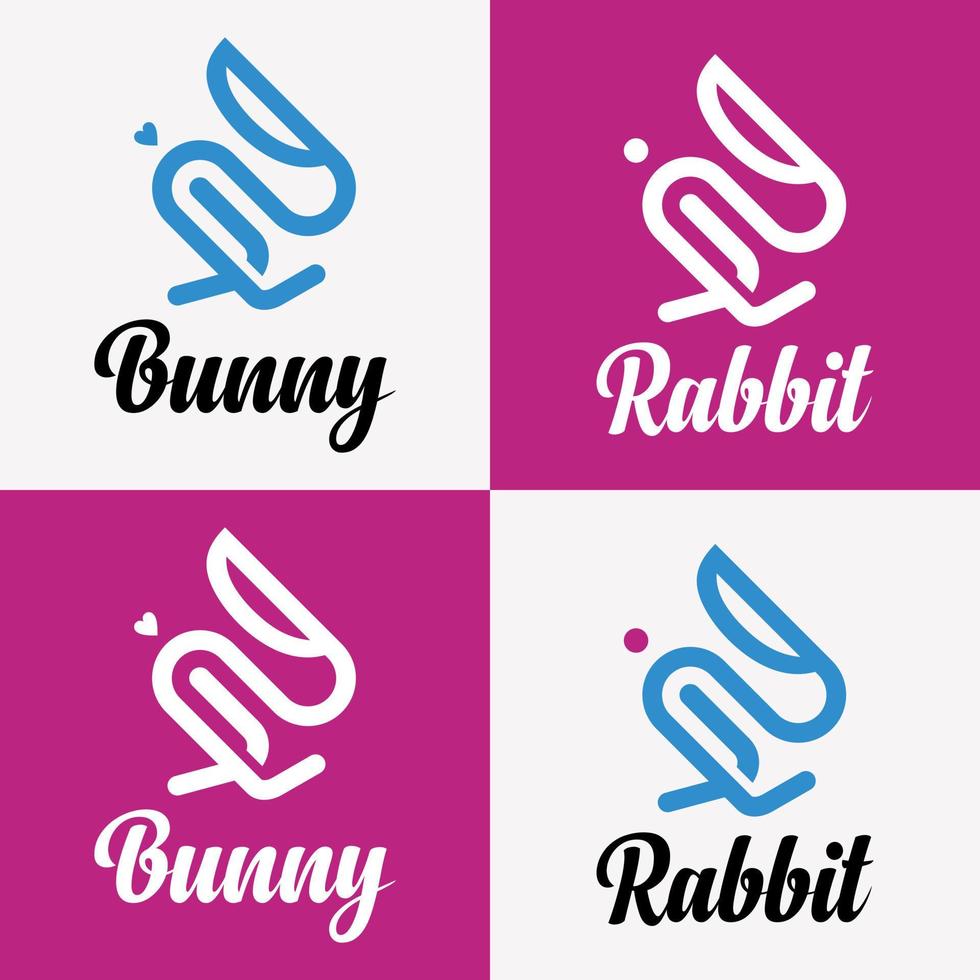 Animal Sketch Line Rabbit Run Jump Icon Carrot Eater Logo Design Vector