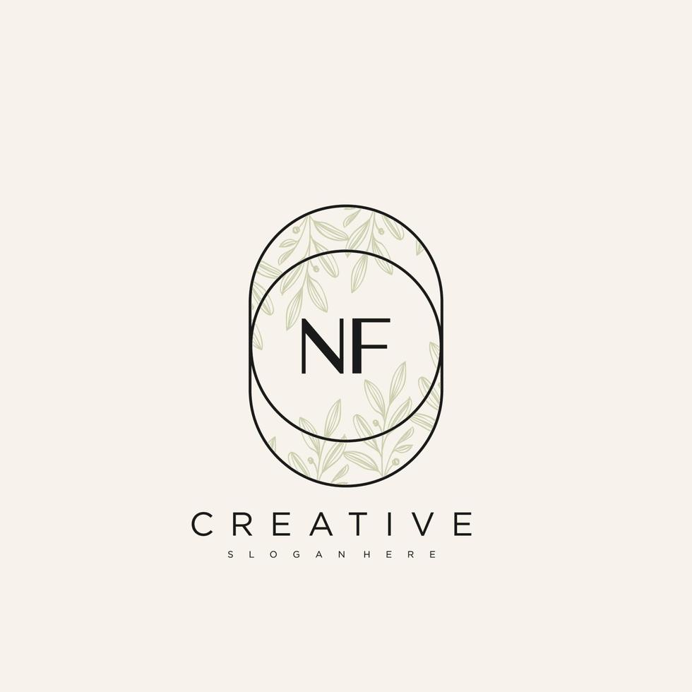 NF Initial Letter Flower Logo Template Vector premium vector art