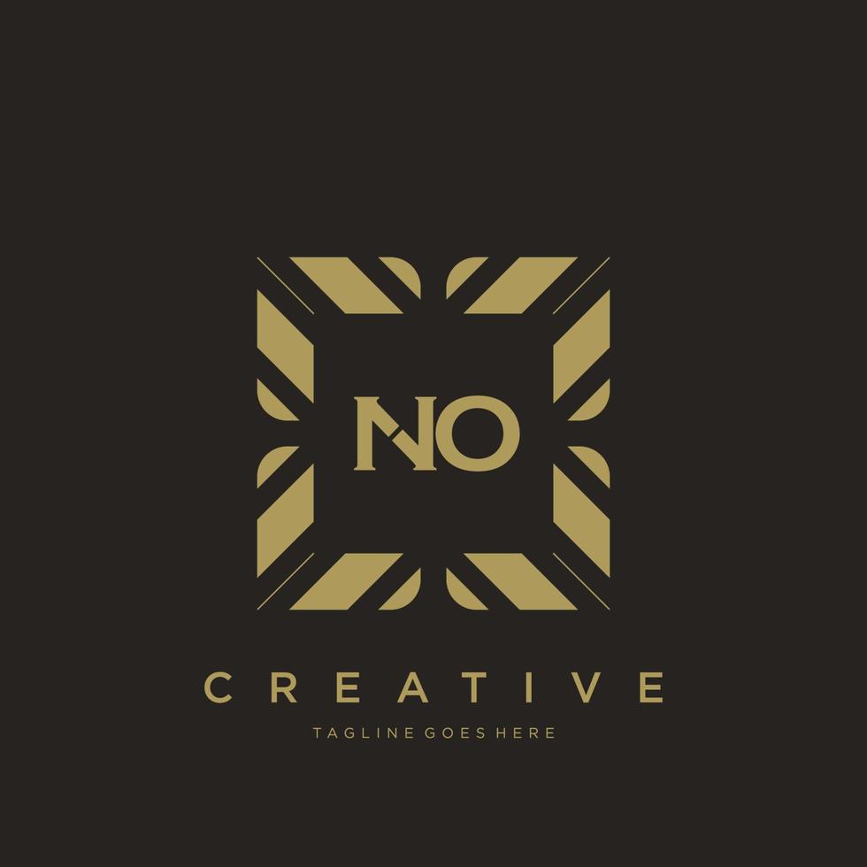 NO initial letter luxury ornament monogram logo template vector