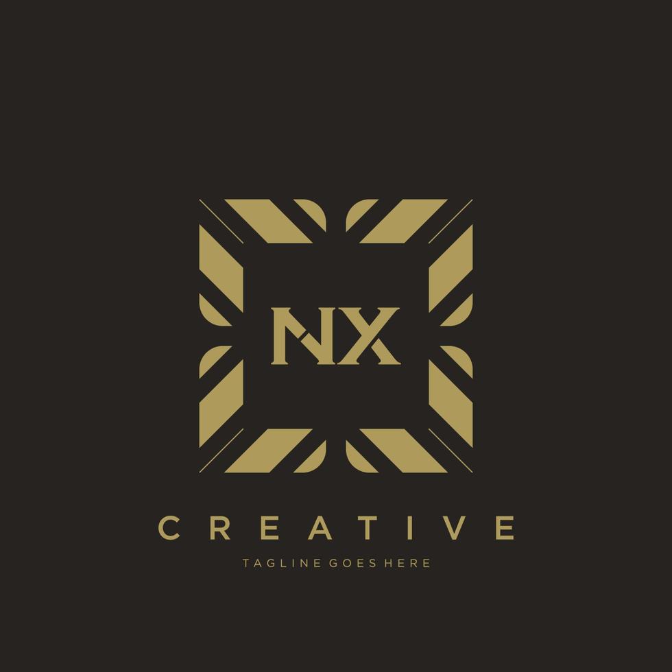 NX initial letter luxury ornament monogram logo template vector