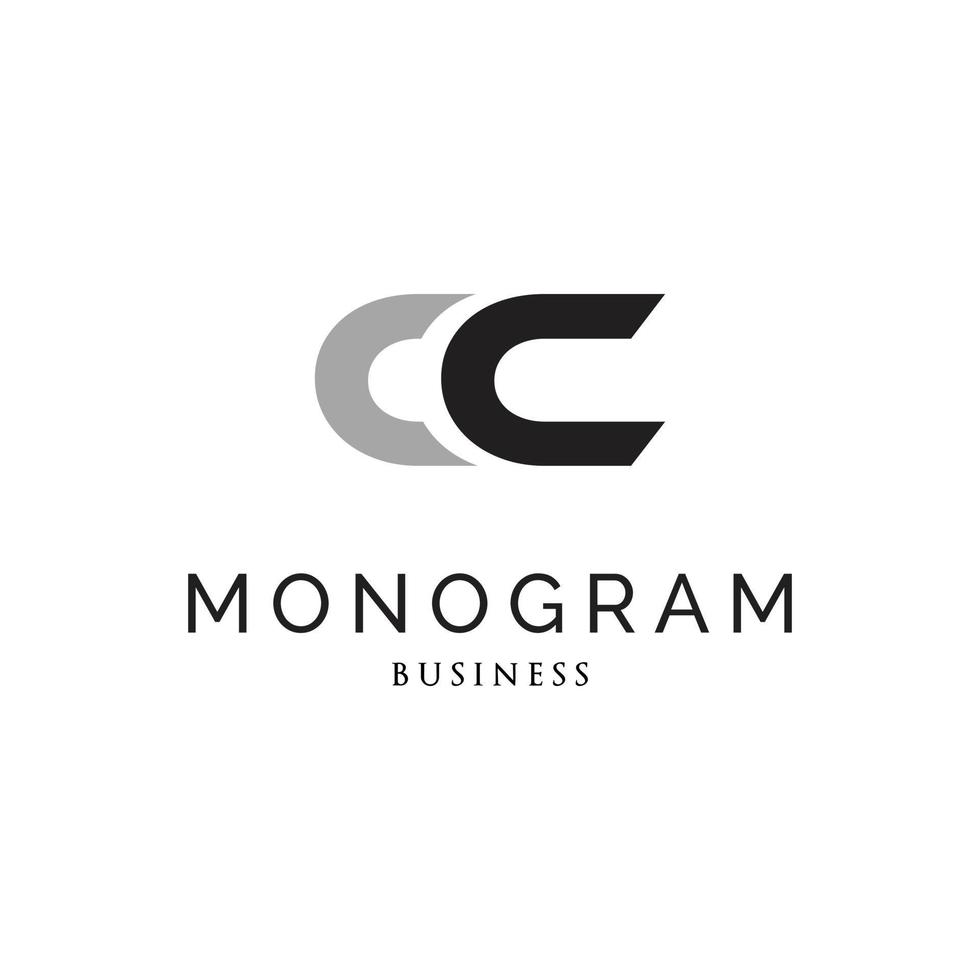 Initial Letter CC Monogram Icon Logo Design Template vector