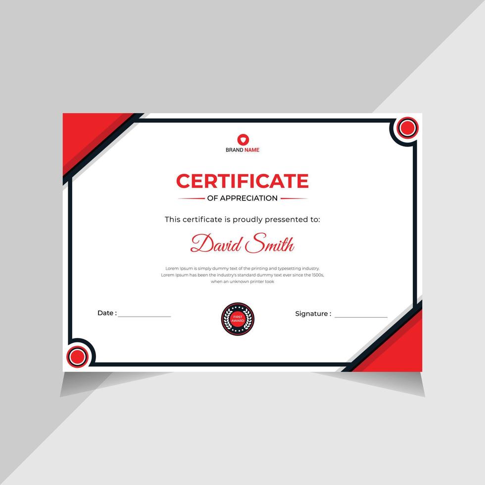 Modern Certificate  Design, Graduation Certificate Template Free Vector