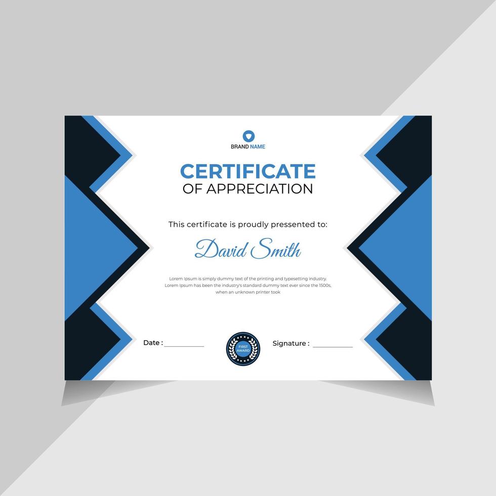 Modern Certificate  Design, Graduation Certificate Template Free Vector