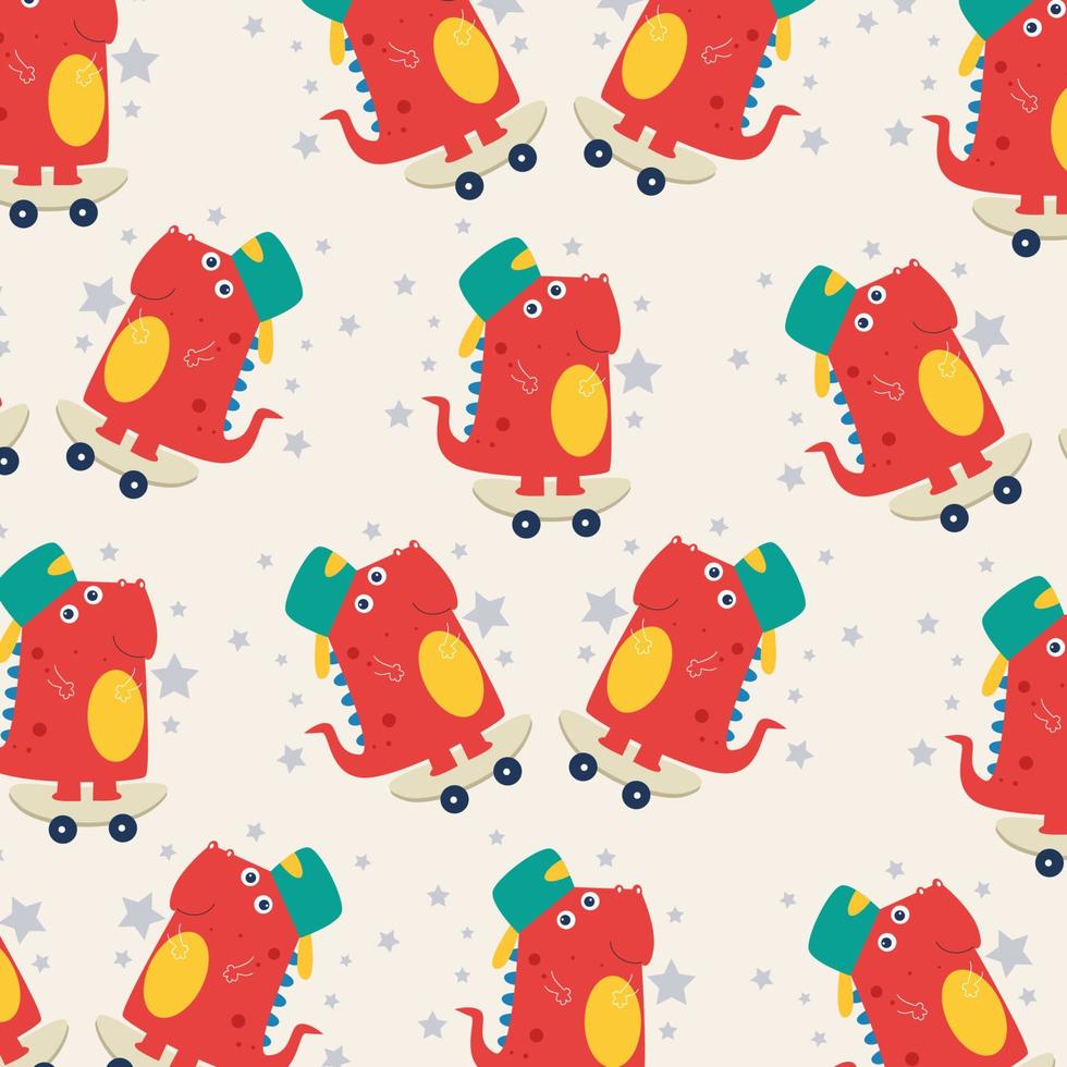 Cute cartoon animals pattern perfect for wallpaper vector