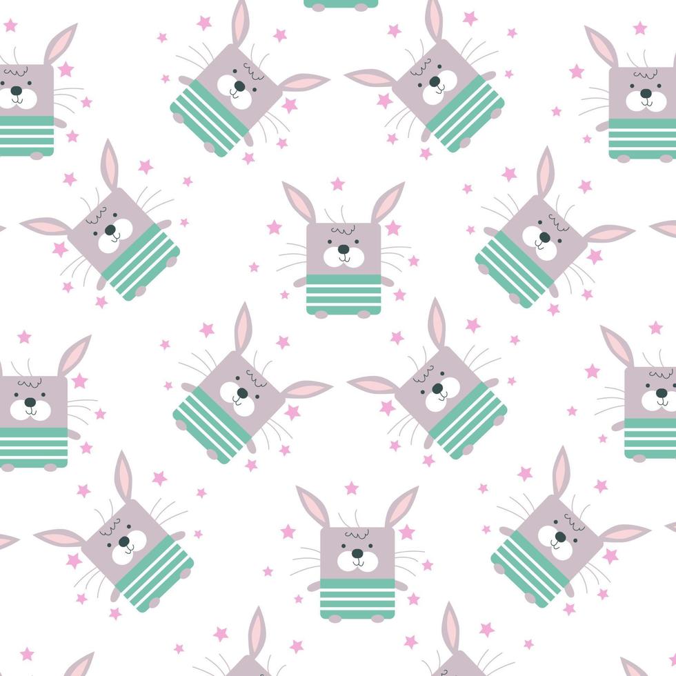 Cute animal cartoon pattern suitable for wallpaper vector