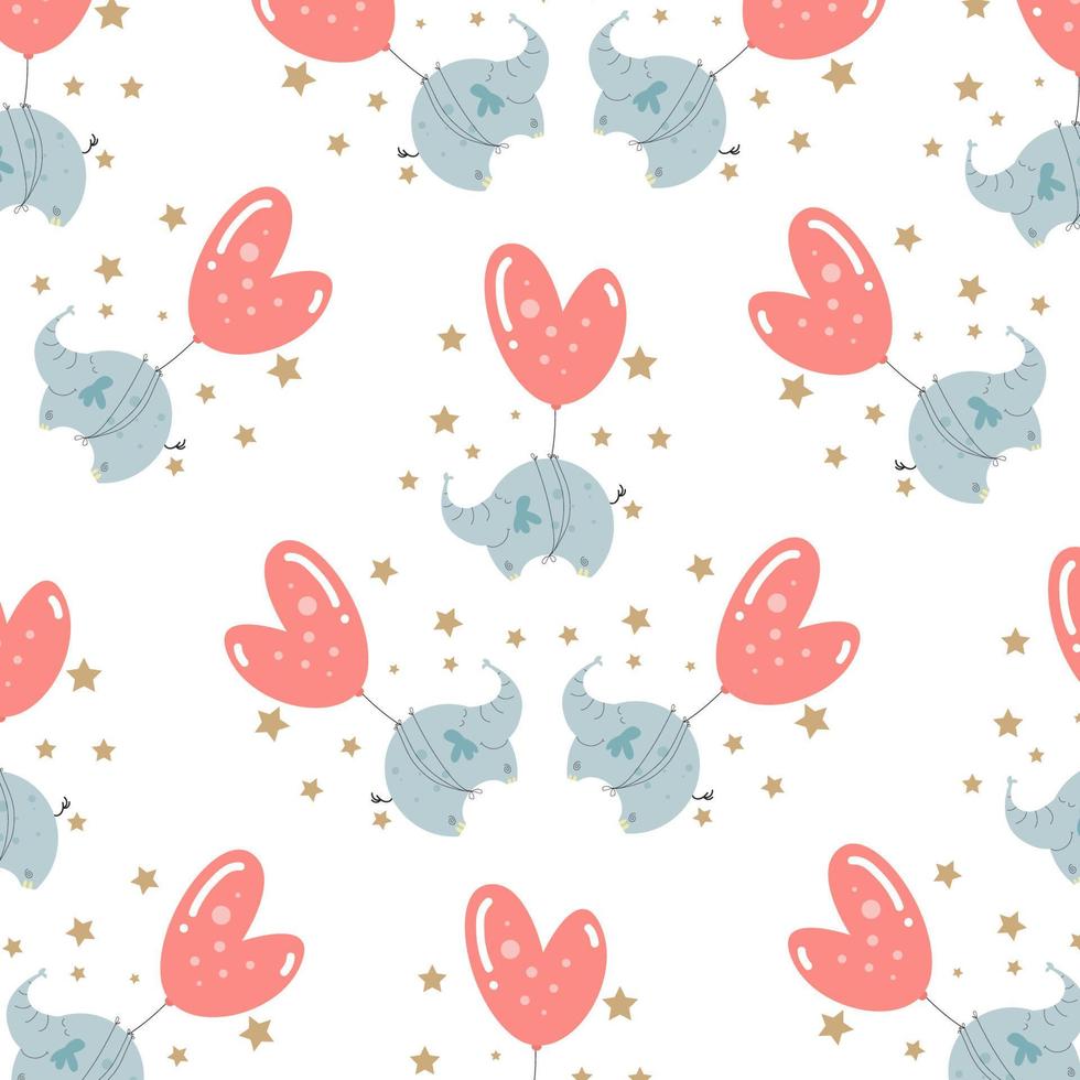 Cute animal cartoon pattern suitable for wallpaper vector
