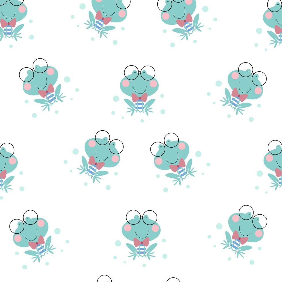 Cute animal cartoon pattern suitable for wallpaper vector