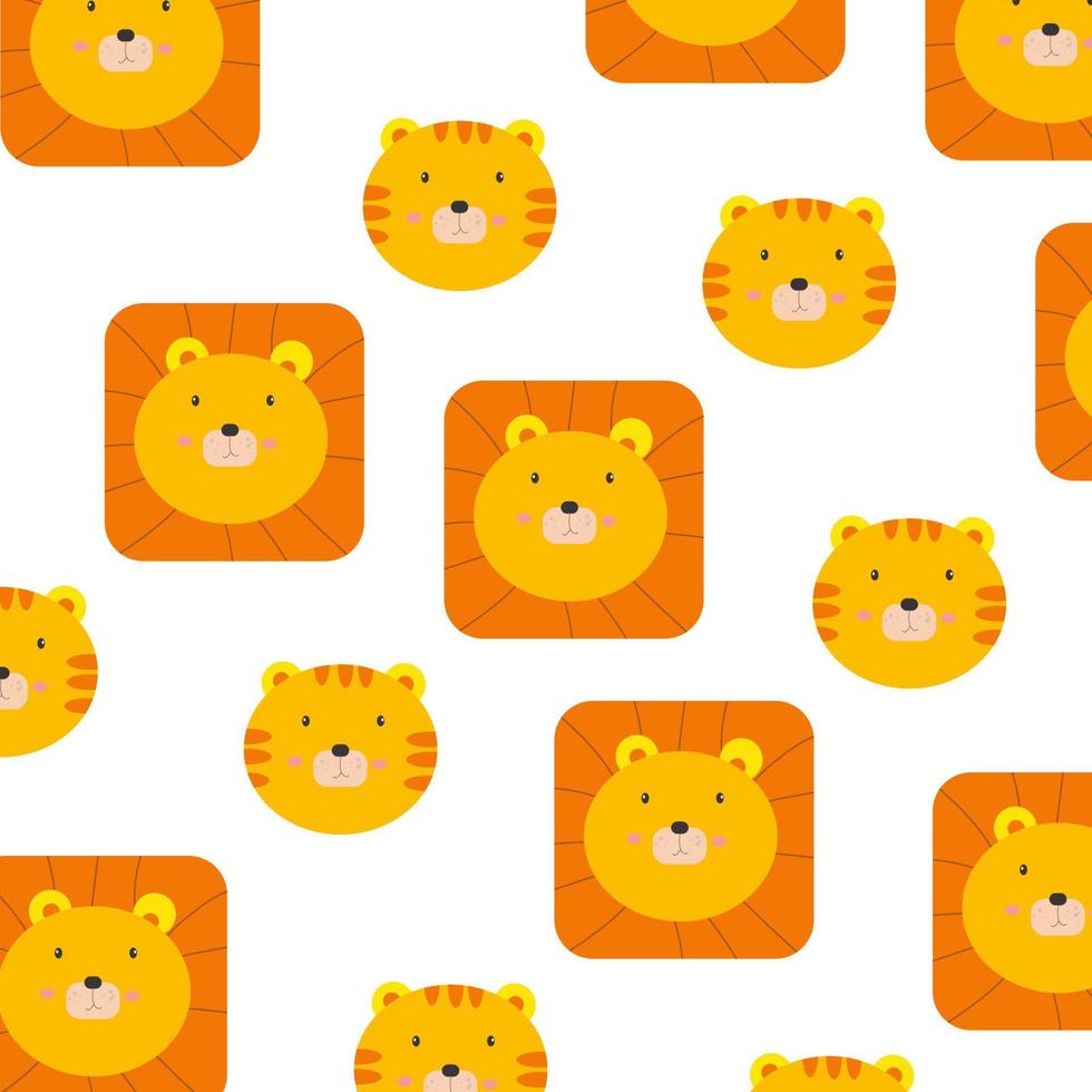 Cute animal cartoon pattern suitable for wallpaper vector