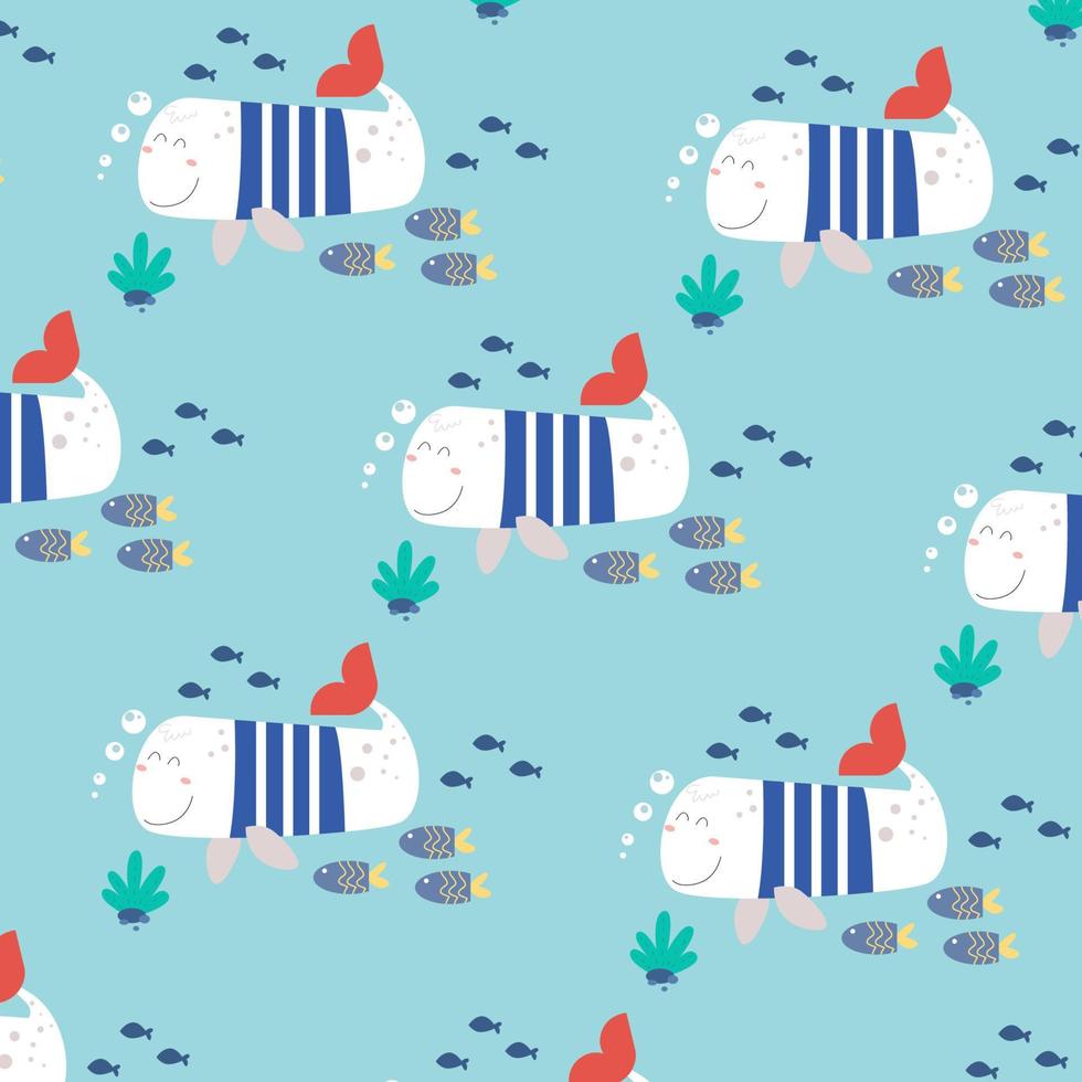 Cute animal cartoon pattern suitable for wallpaper vector