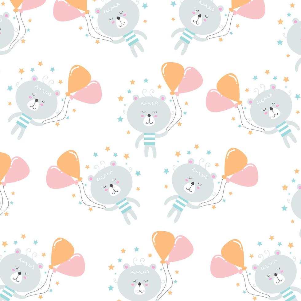 Seamless pattern with cute animal cartoons perfect for wrapping paper and decoration vector