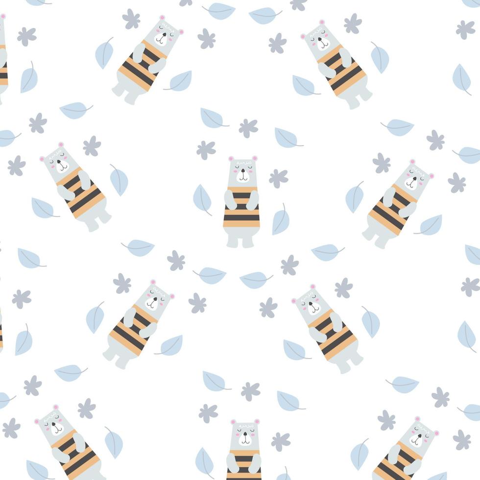 Seamless pattern with cute animal cartoons perfect for wrapping paper and decoration vector