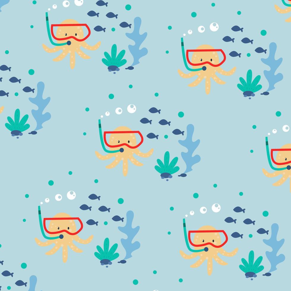 Cute animal cartoon pattern suitable for wallpaper vector