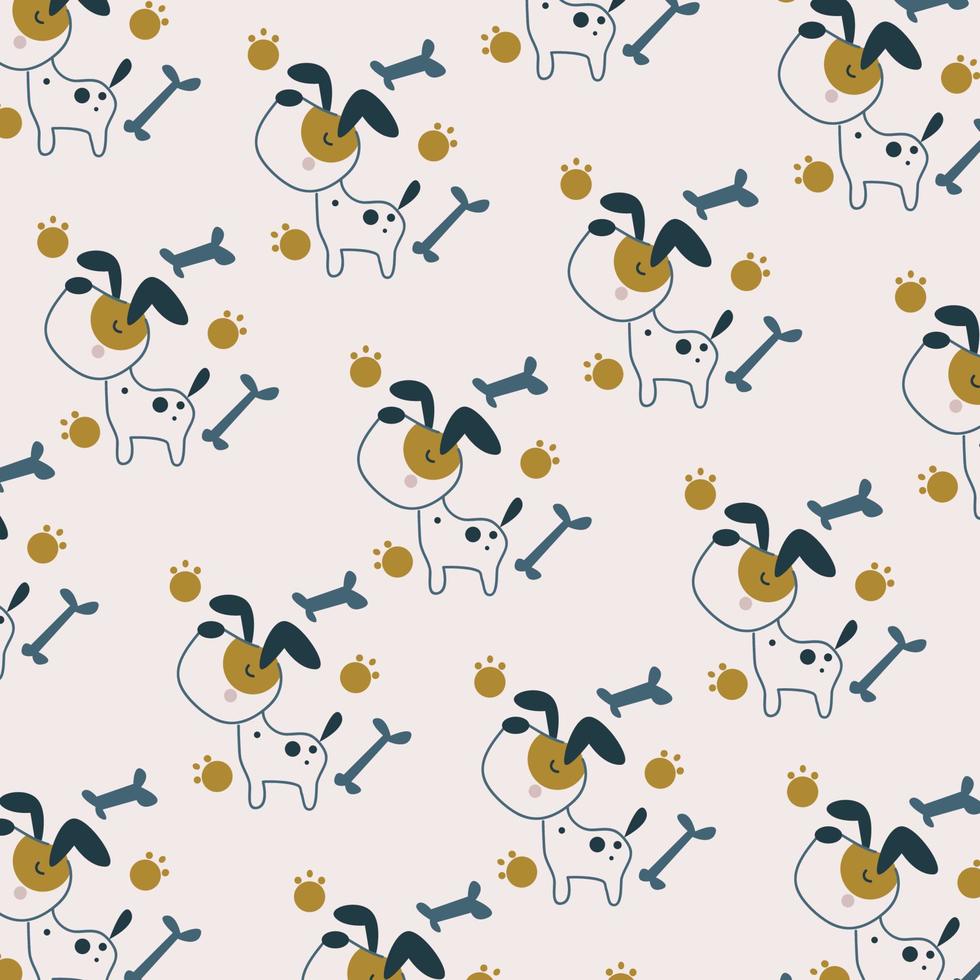 patrón impecable con lindos dibujos de animales perfectos para envolver papel y decoración vector