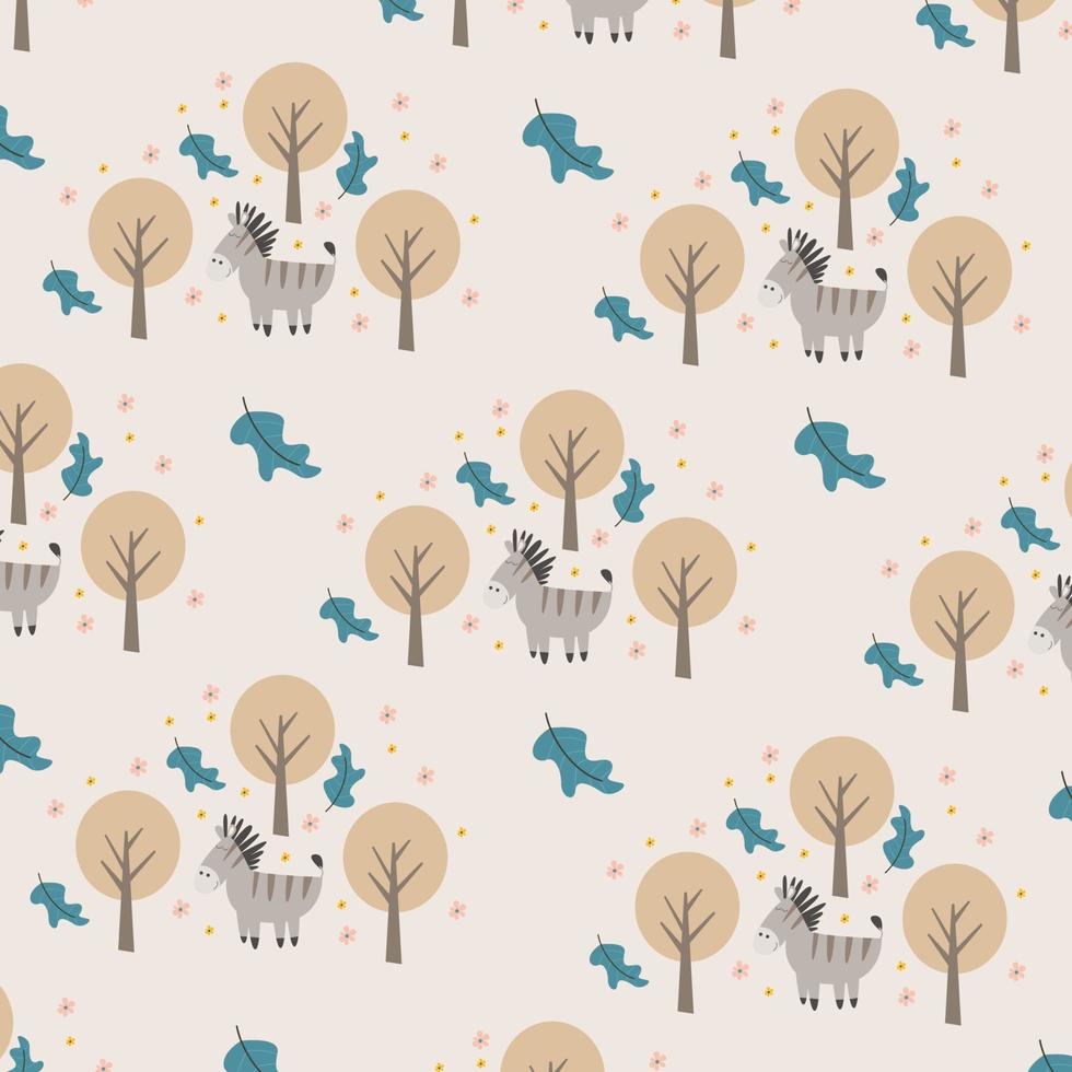 Seamless pattern with cute animal cartoons perfect for wrapping paper and decoration vector