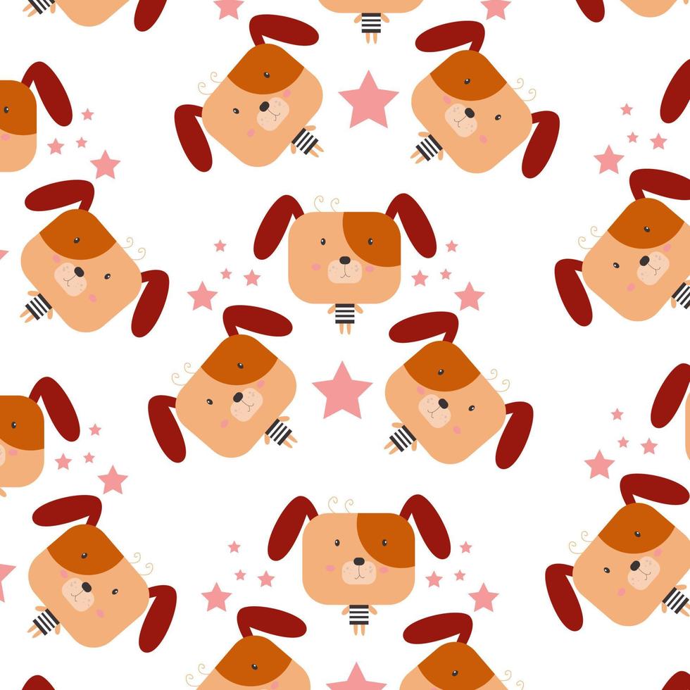 Cute animal cartoon pattern suitable for wallpaper vector