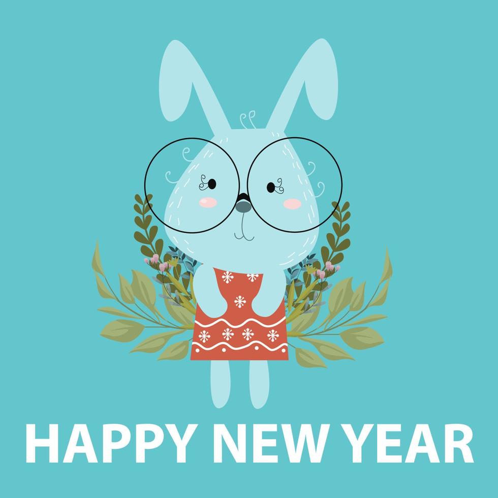 Merry Christmas and New Year greeting cards with cute animal characters vector