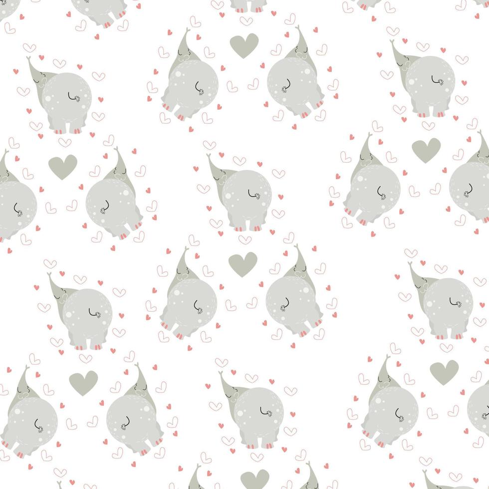 Cute animal cartoon pattern suitable for wallpaper vector