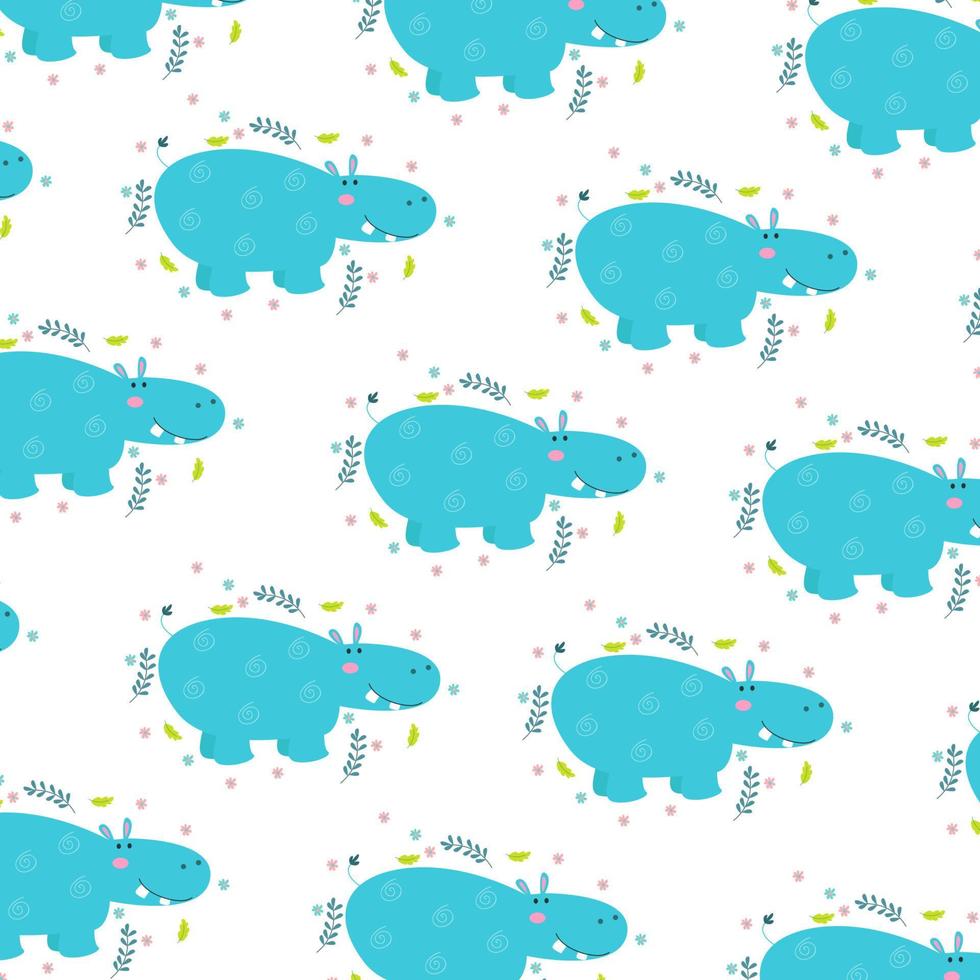 Seamless pattern with cute animal cartoons perfect for wrapping paper and decoration vector