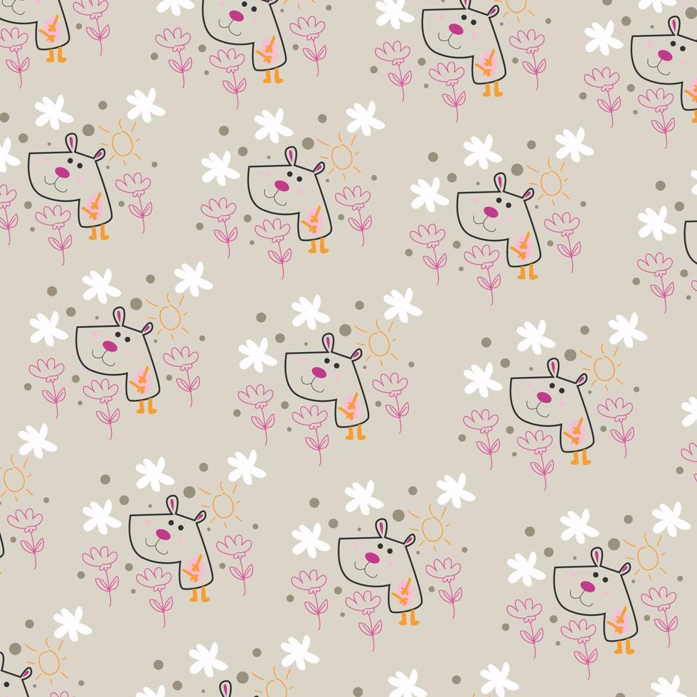 Seamless pattern with cute animal cartoons perfect for wrapping paper and decoration vector