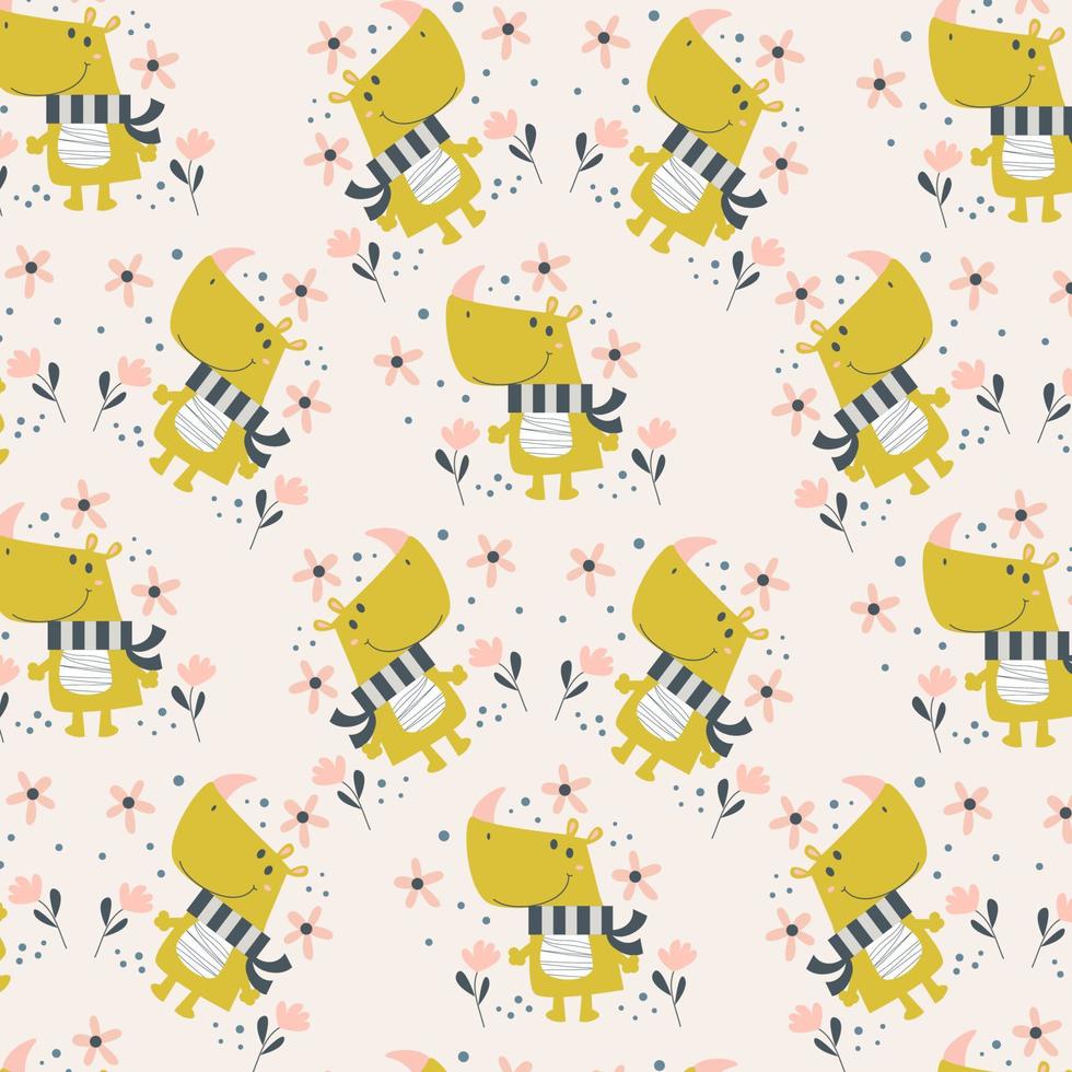 Seamless pattern with cute animal cartoons perfect for wrapping paper and decoration vector