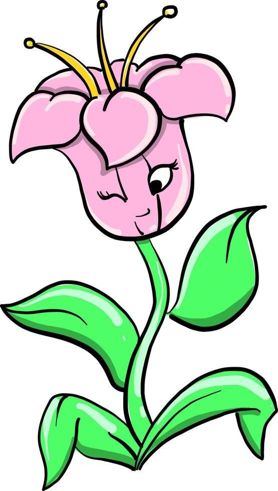 Flower with eyes, illustration, vector on white background