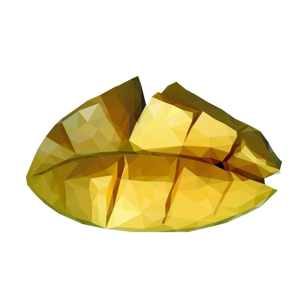 Ripe mango cut into cubes vector