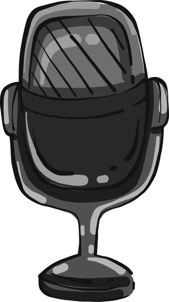 Old microphone, illustration, vector on white background.