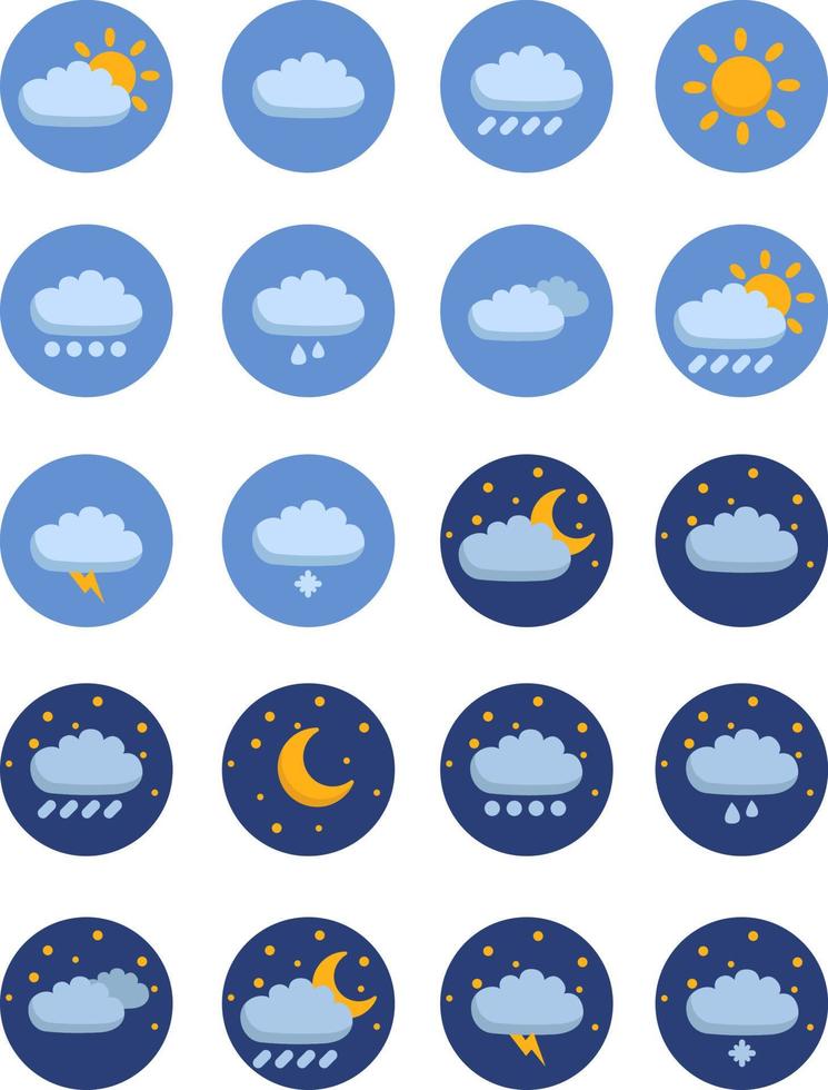 Weekly weather forecast illustration vector on a white background