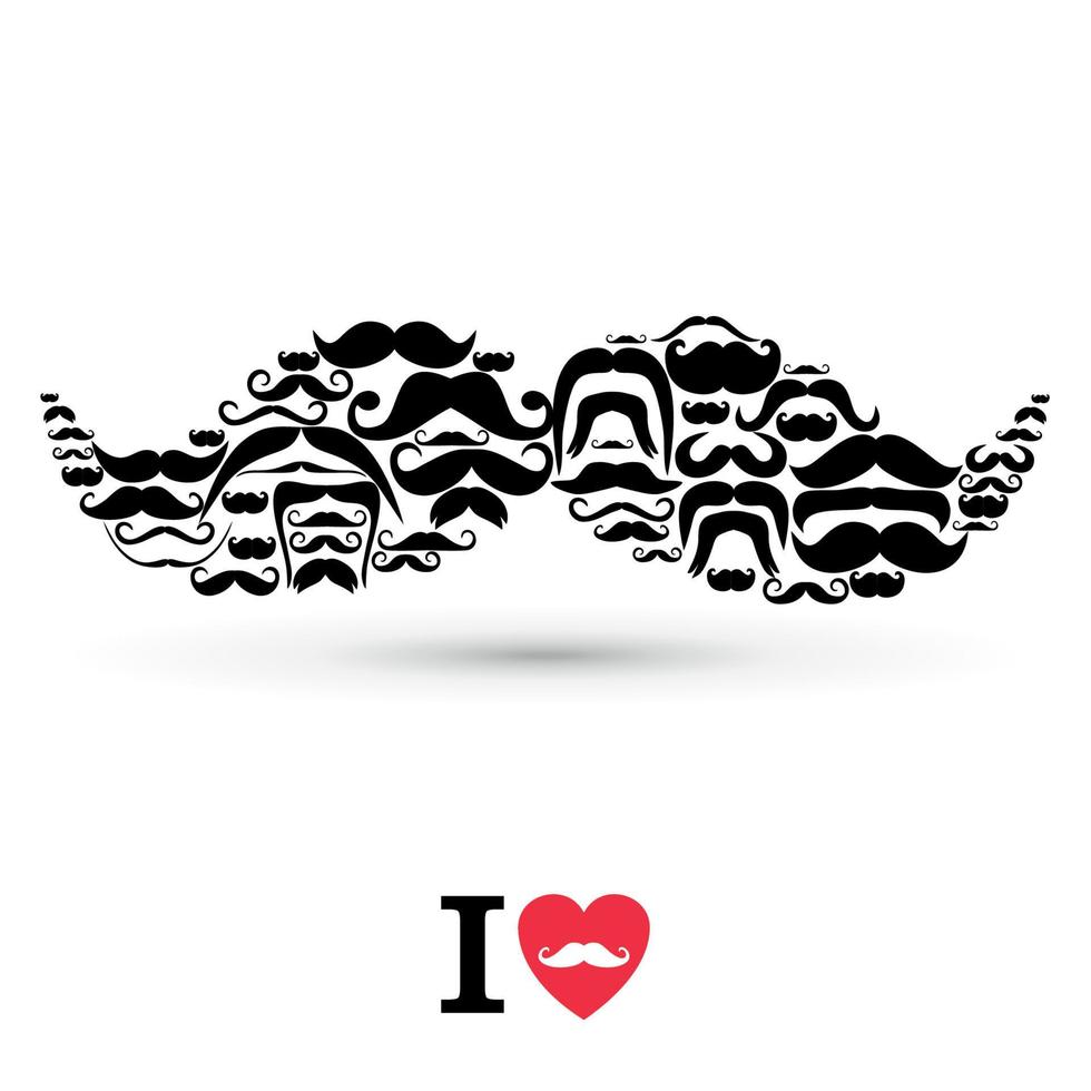 conjunto de bigotes. elementos de diseño. vector