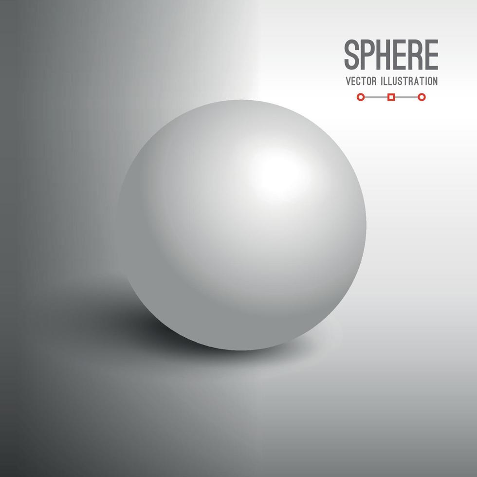 3d sphere vector illustration in grey color.