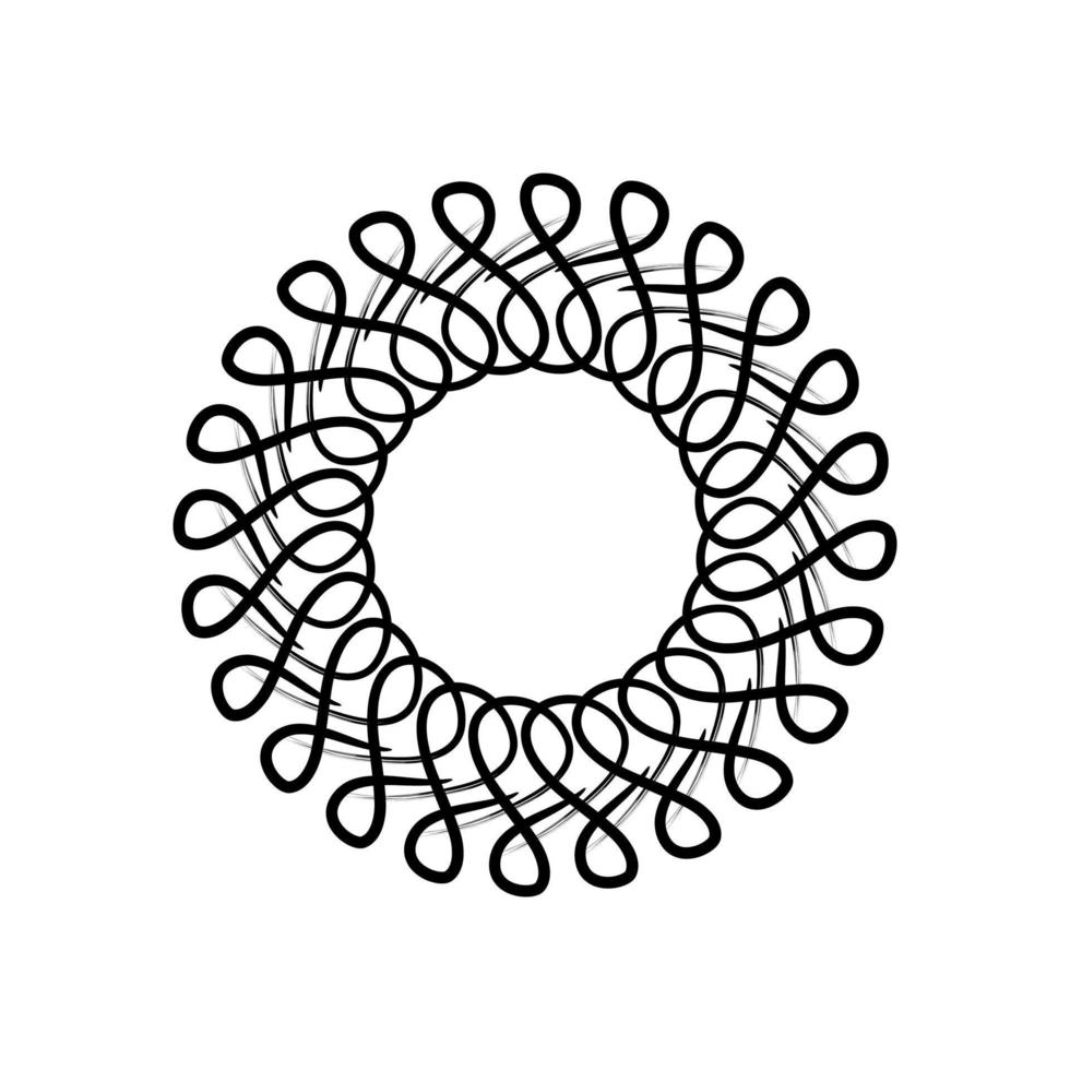 rosette ornament figure eight. frame design isolate. interior decor. infinity symbol. guilloche fractal vector