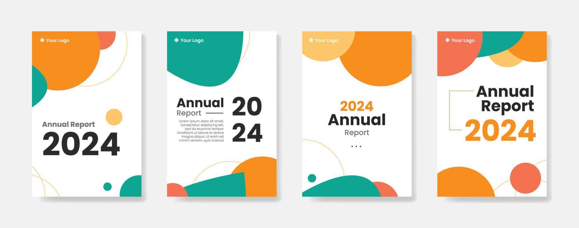 Colorful Annual report template background design. Usable for banners, covers, layout, flyer and posters - set of annual report vector design