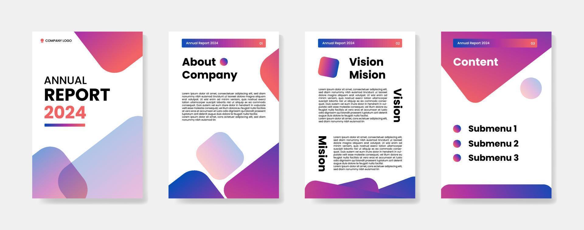 company annual report design template vector