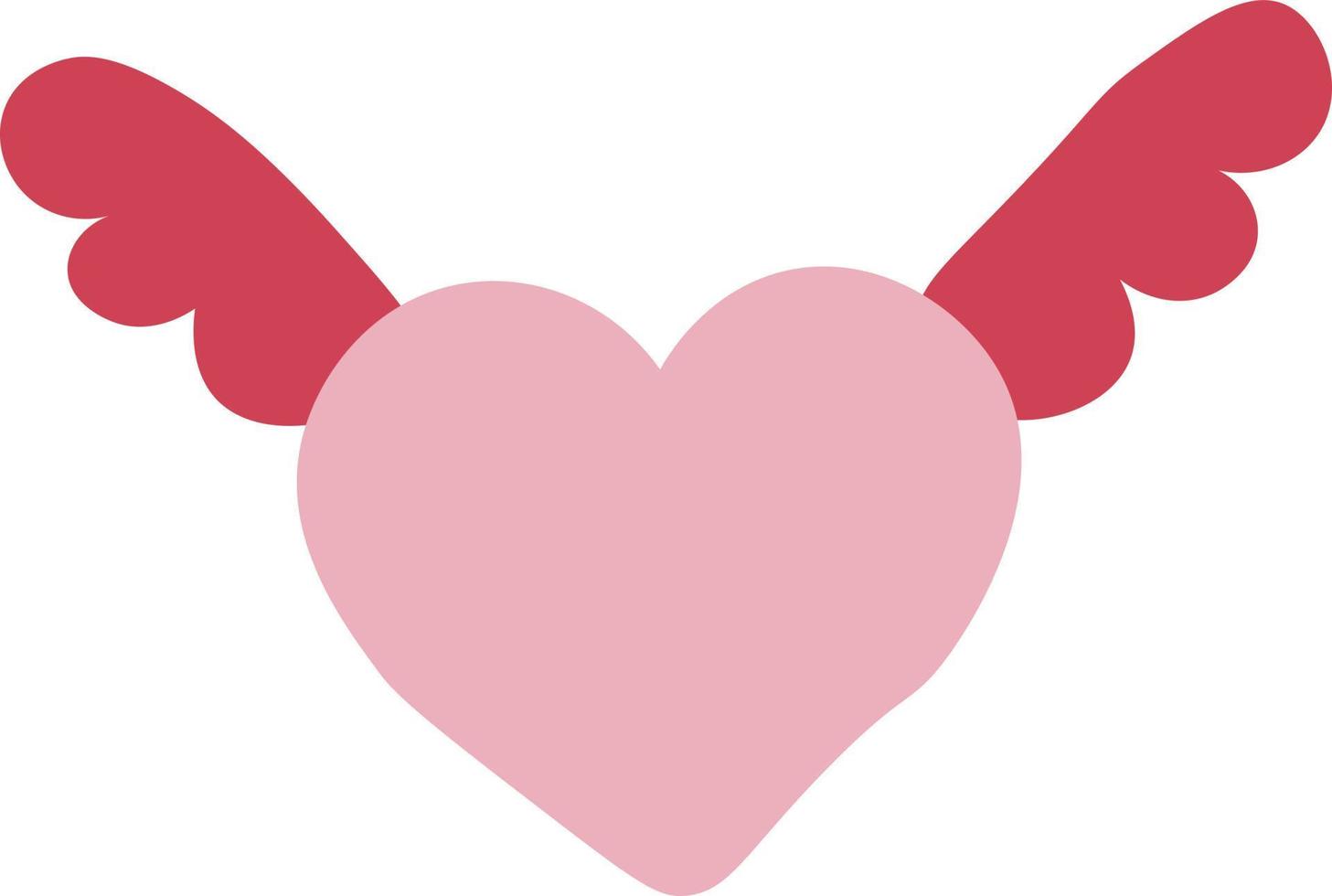 flying heart with wings red line icon on white background vector