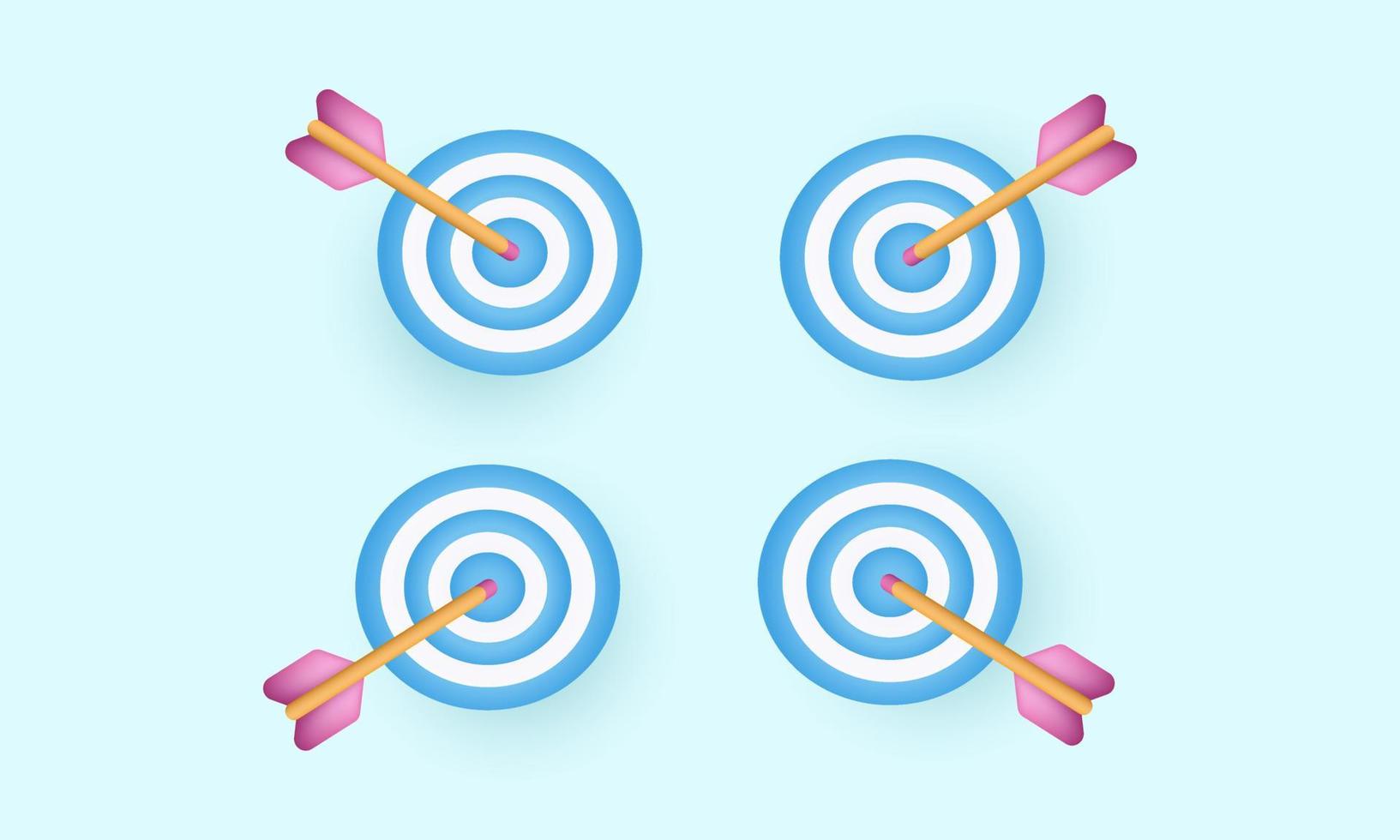 illustration set collection icons dart arrow hit center target business vector