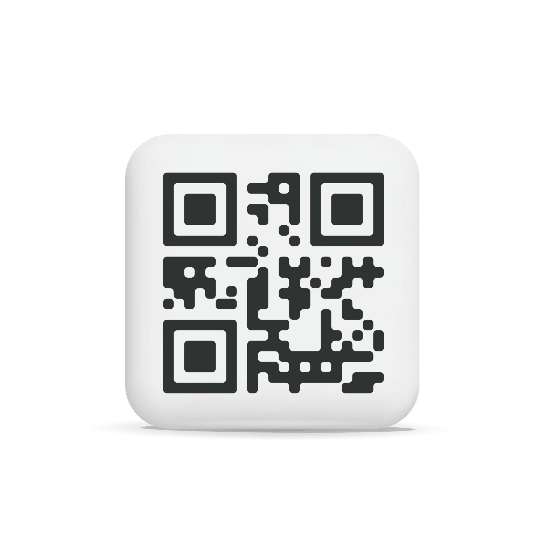 3d vector black square qr code scan ui element icon for mobile app and