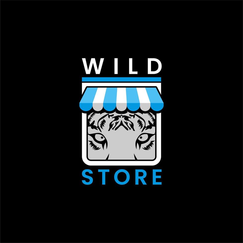 Store Logo With Tiger Face vector