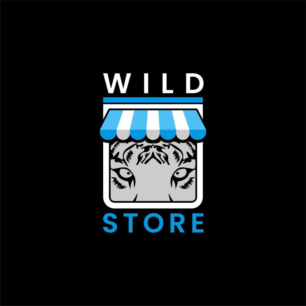 logotipo de la tienda con cara de tigre vector