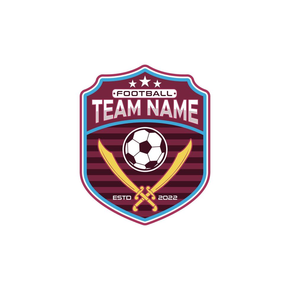 Soccer Team Emblem Template With Sword And Shield Symbol vector