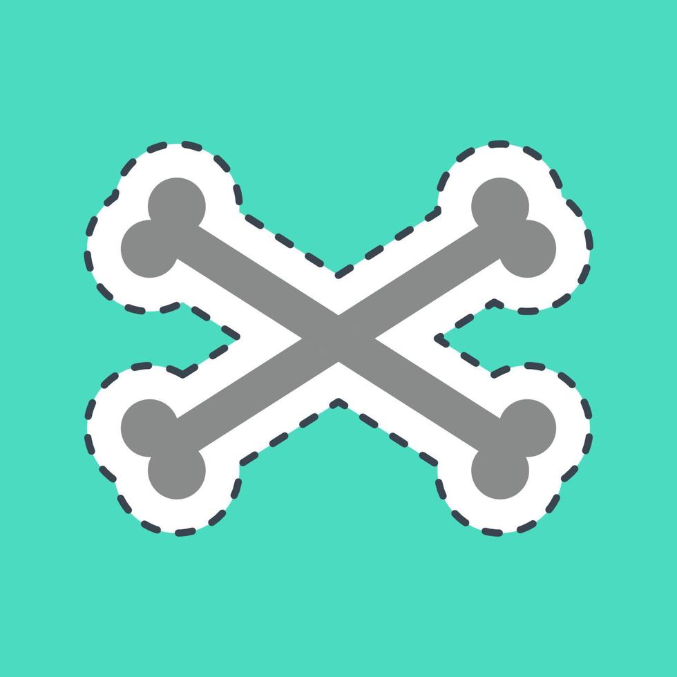 Sticker line cut crossbones. Day of the dead celebration elements. Good for prints, posters, logo, party decoration, greeting card, etc. vector