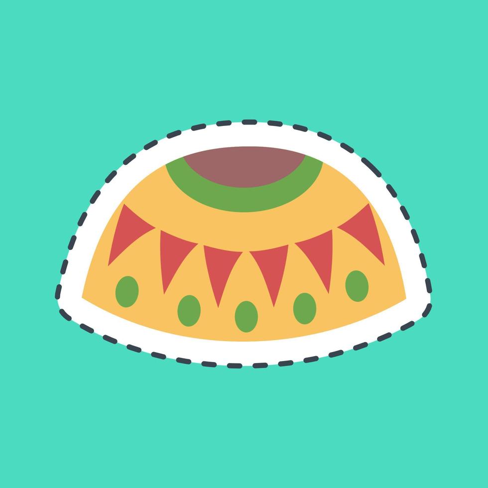 Sticker line cut Mexican poncho. Day of the dead celebration elements. Good for prints, posters, logo, party decoration, greeting card, etc. vector