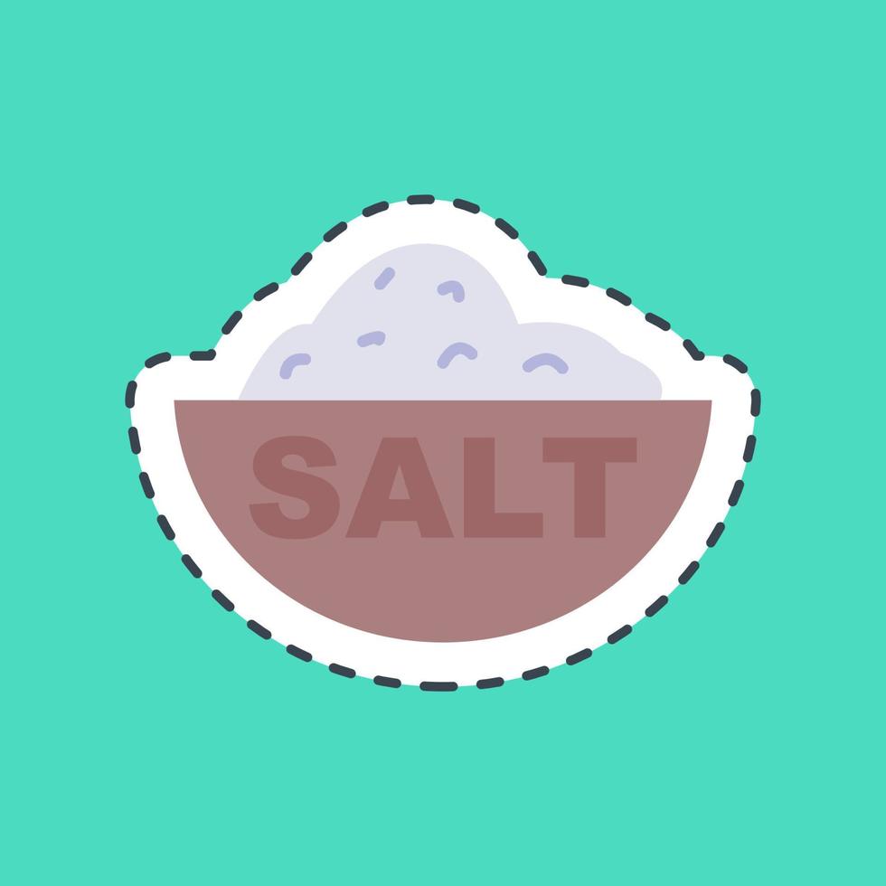 Sticker line cut salt. Day of the dead elements. Icons in flat style. Good for prints, posters, flyer, party decoration, greeting card, etc. vector