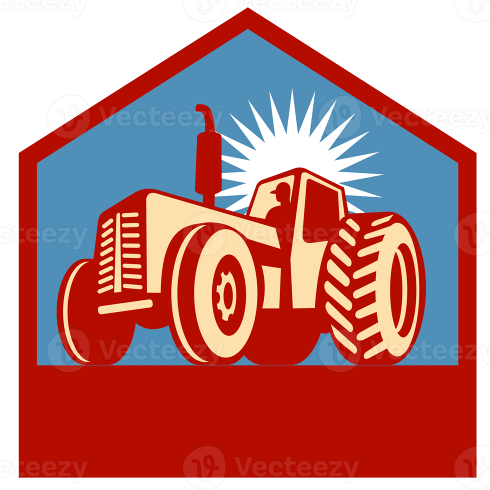 retro styled tractor silhouette png