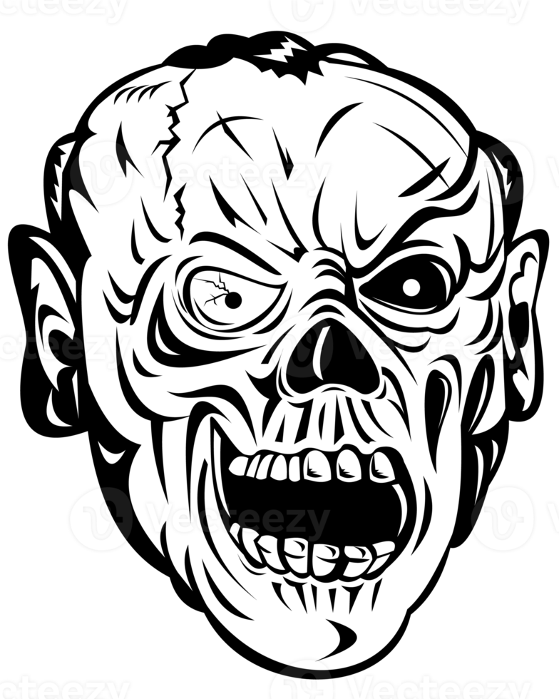 zombie skalle ansikte monster png