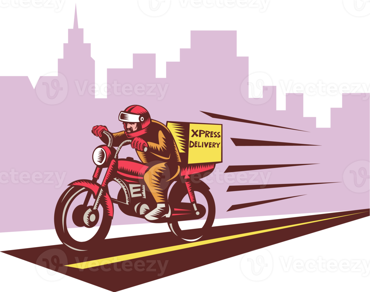 kurir leverans person ridning motorcykel png