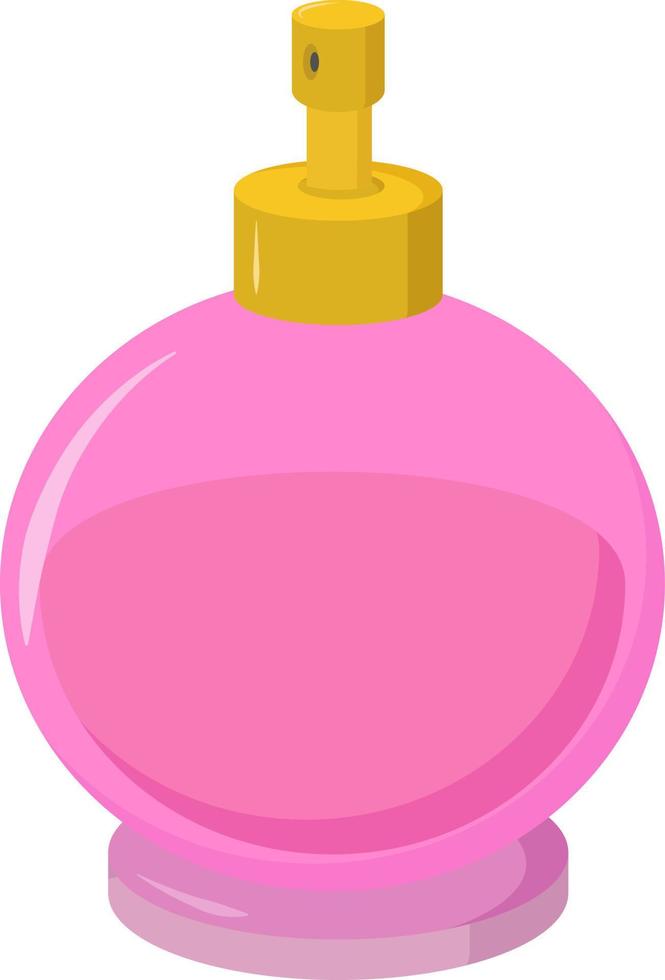Perfume rosa, ilustración, vector sobre fondo blanco.