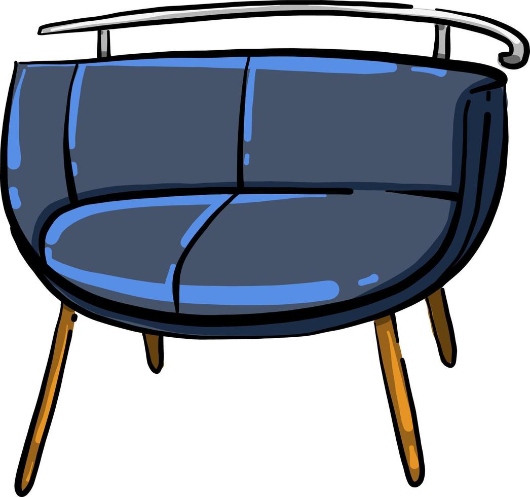 Blue sofa, illustration, vector on white background