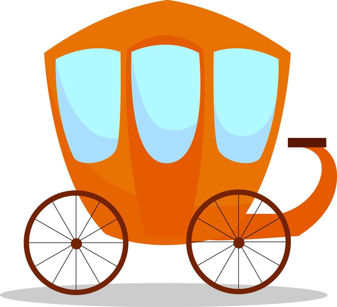 Golden carriage, illustration, vector on white background.